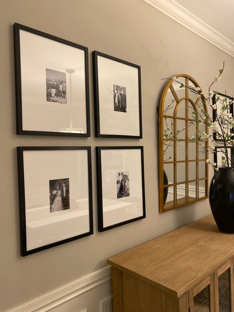 Mounting of heavy mirror and framed art