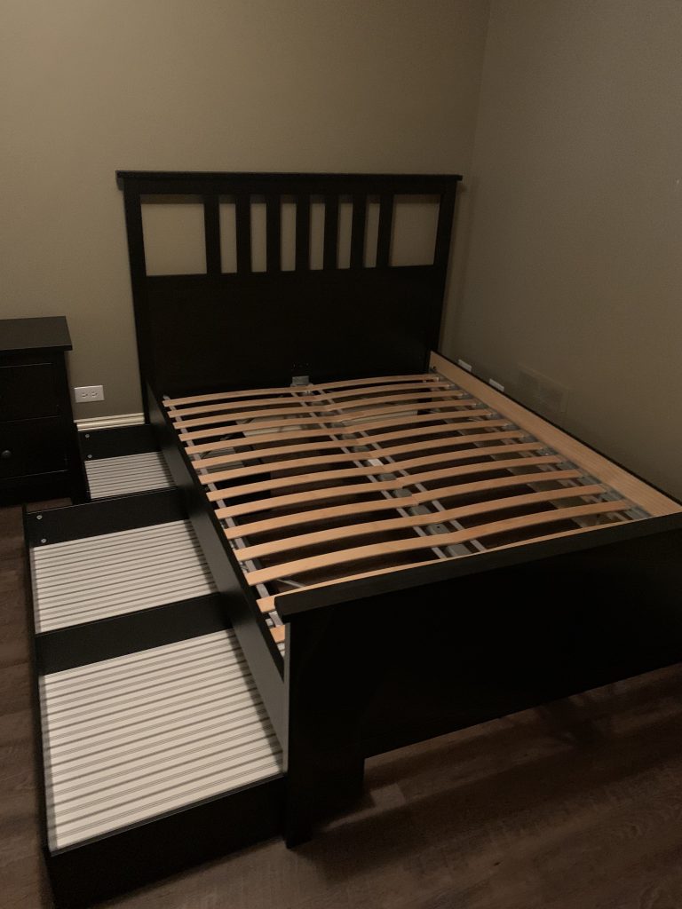 IKEA HEMNES bed and storage boxes assembly