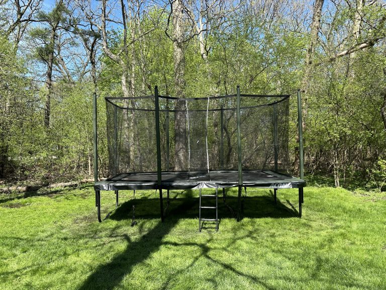 16-ft rectangular trampoline assembly