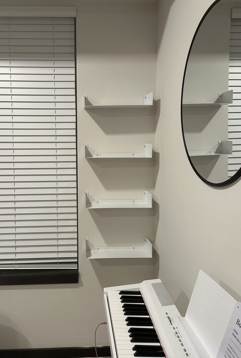 Mounting of multiple display and book shelves