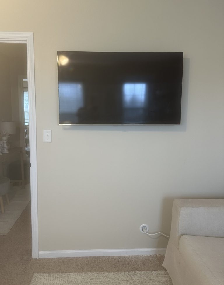 Mounting of TV in spare bedroom with in-wall cord kit