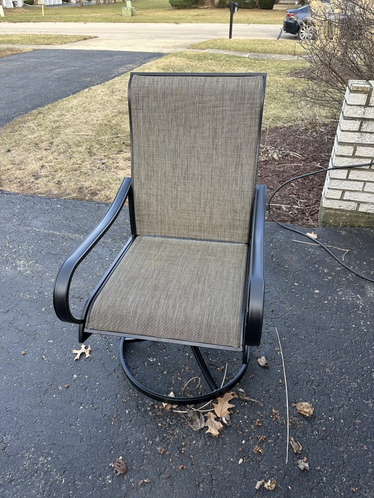 Assembly of patio chairs