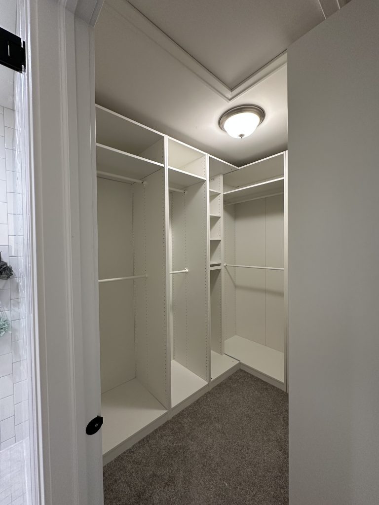 Installing PAX system in walk-in closet
