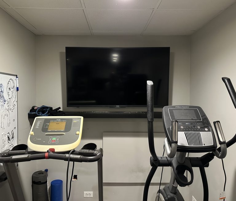 Mounting TV for home gym