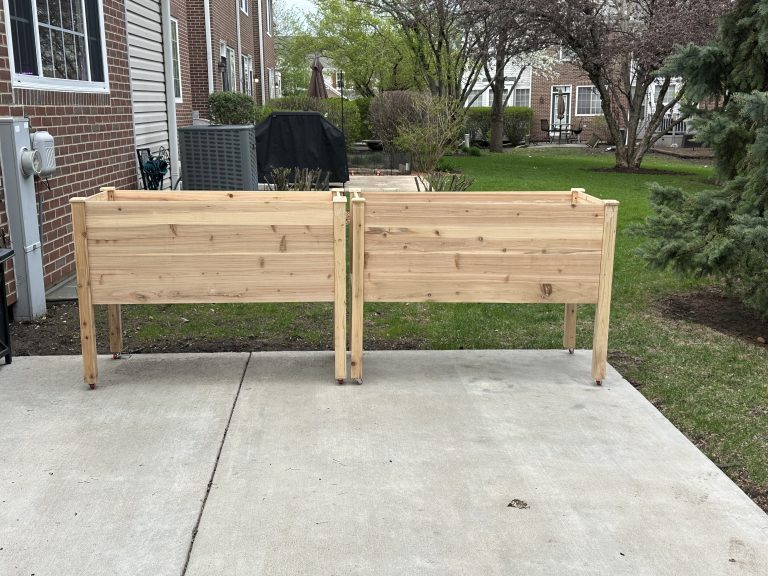 Assembly of cedar raised garden beds