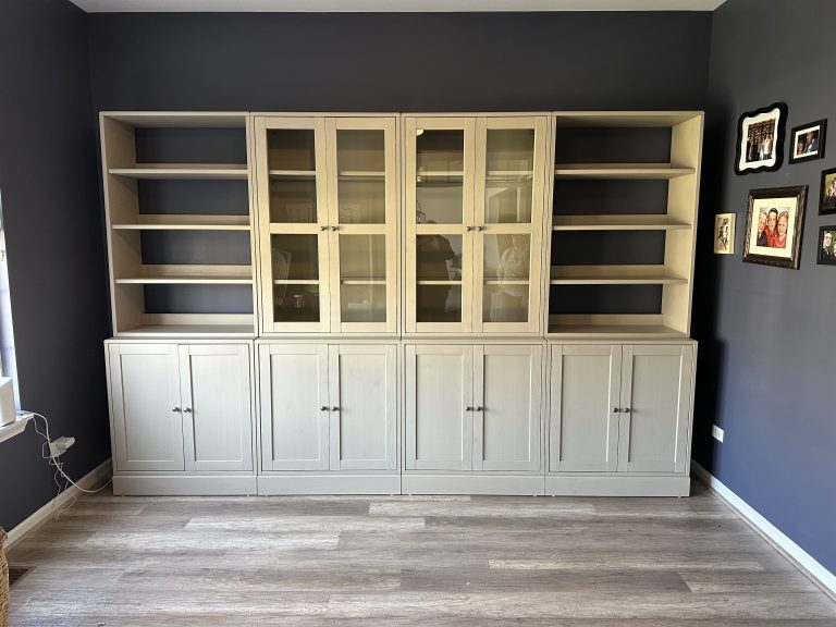 Assembly of 4 storage cabinet combinations