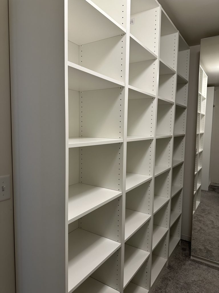 Installing PAX cabinets in walk-in closet