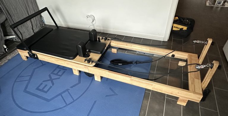 Assembly of Pilates reformer machine