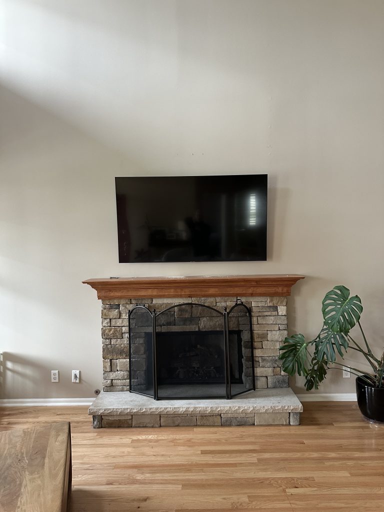 Mounting of TV above fireplace