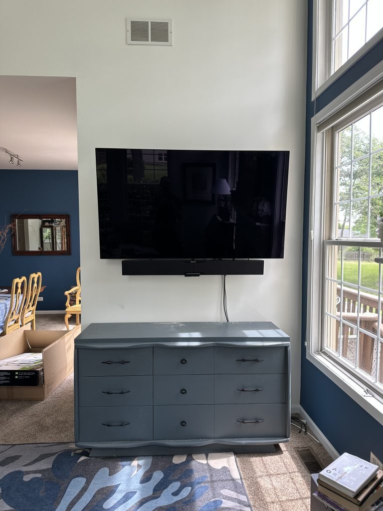 Mounting of 65-inch TV and sound bar