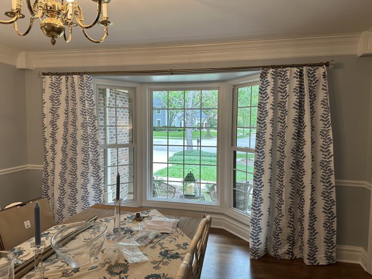 Mounting curtains for dining room bay window