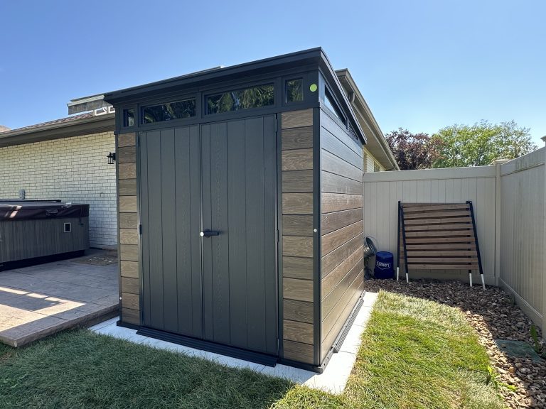 Backyard storage shed assembly