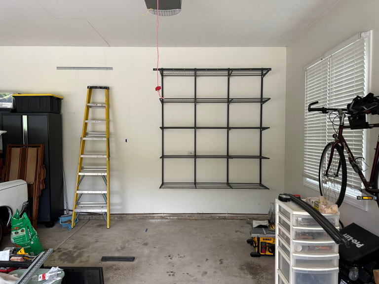 Mounting garage shelves