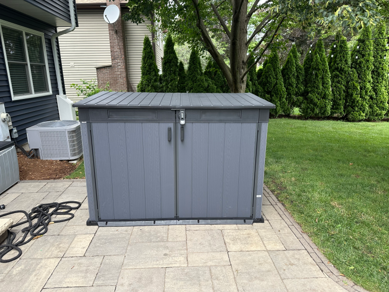 Assembly of backyard storage shed