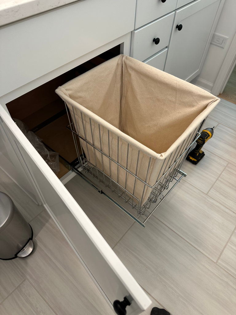 Mounting of laundry features in new construction home