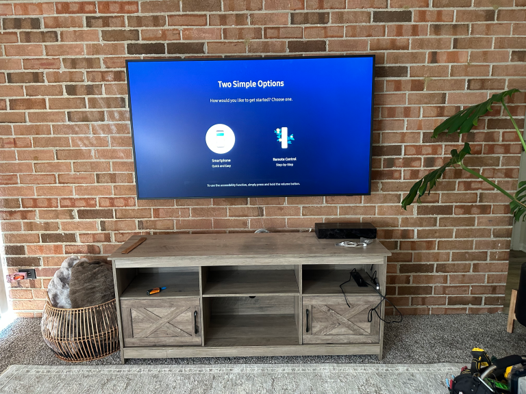 Mounting Samsung Frame TV on brick wall
