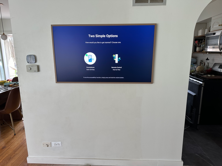 Samsung Frame TV mounting and cord hiding