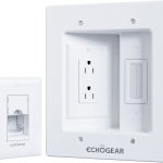 Dual Outlet ECHOGEAR TV Cord Hider Kit for Wall Mounted TV
