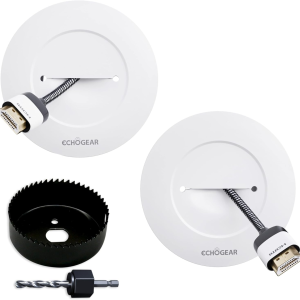 ECHOGEAR TV Cord Hider for Wall Mounted TV - White Cable Management Kit