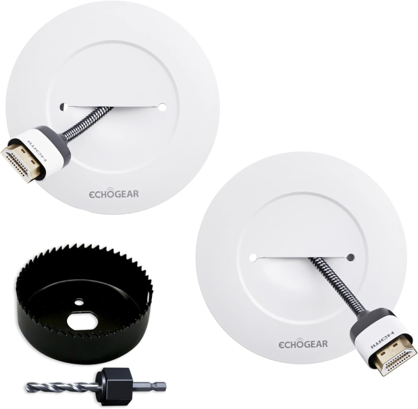 ECHOGEAR TV Cord Hider for Wall Mounted TV - White Cable Management Kit