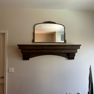 Vintage Baroque Arched Mirror - Traditional Ornate Antique Brass Wood Frame