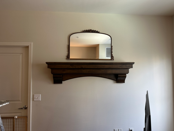 Vintage Baroque Arched Mirror - Traditional Ornate Antique Brass Wood Frame