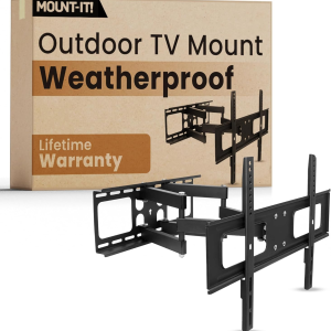 Mount-It! Outdoor TV Mount Weatherproof, Anti-Rust Anti-Corrosion Outside TV Bracket for Patio, Gazebo and Exterior, Fits 37-80"