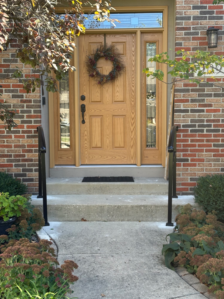 Installation of front entrance railings