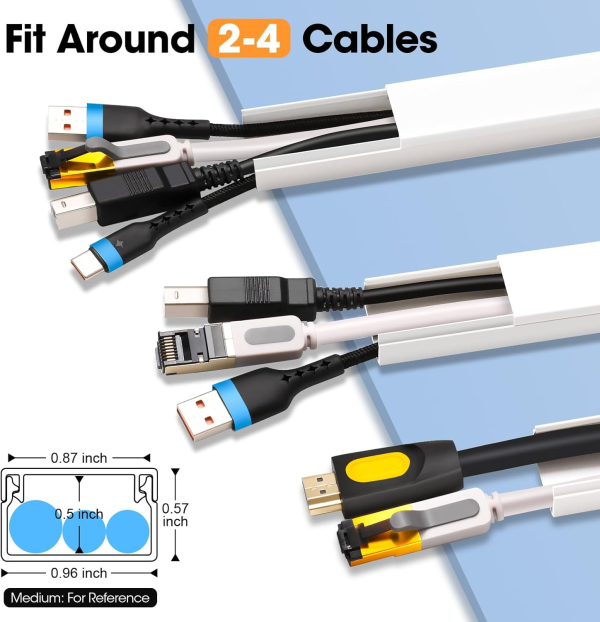 On-wall cord hiding kit • Paintable cable raceway