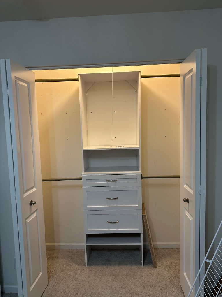 Closet organizer installation