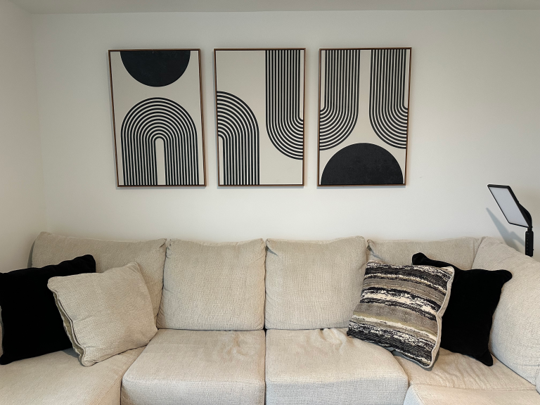 Mounting art triptych