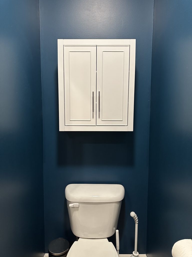 Bathroom cabinet assembly and mounting