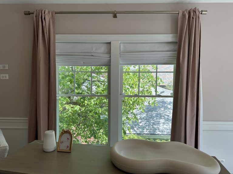 Mounting curtains in baby’s room