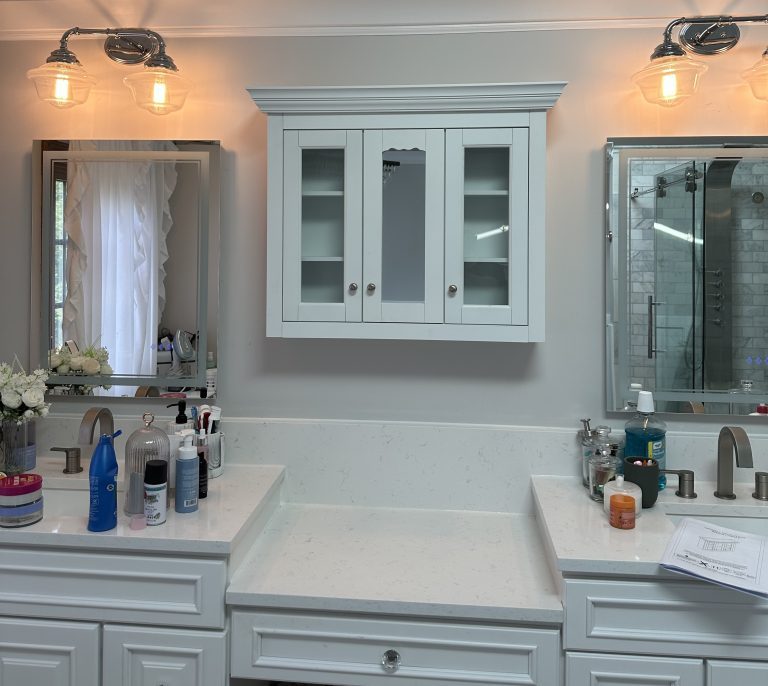 Mounting bathroom vanity cabinet