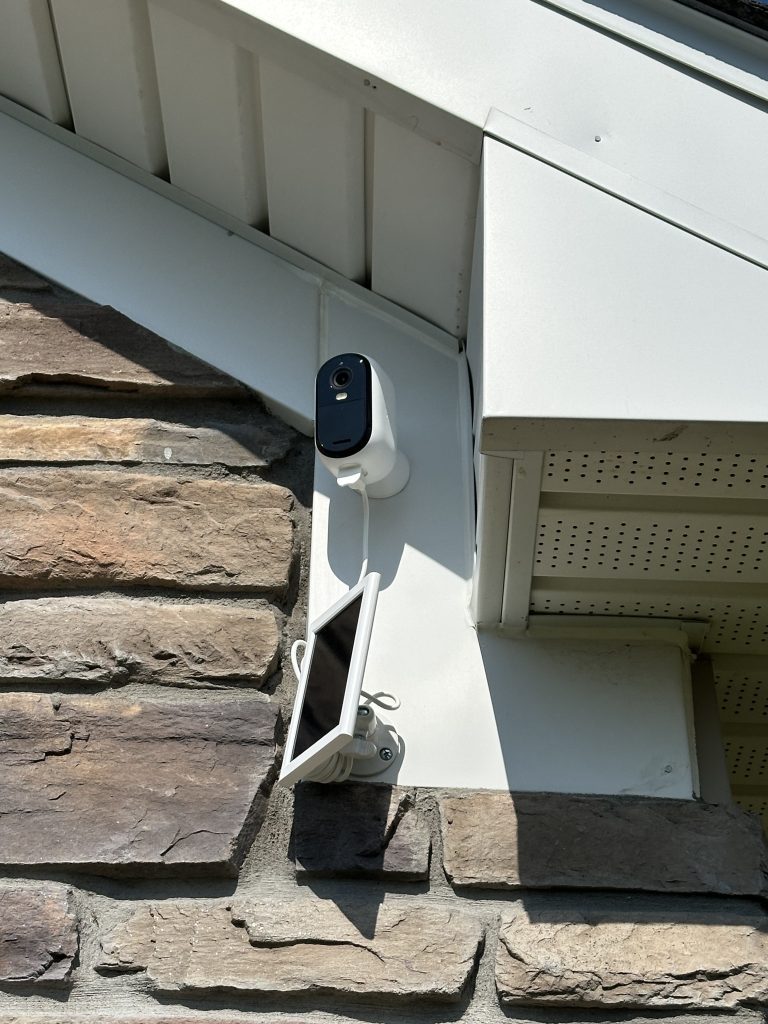 Installation of solar-powered security cameras